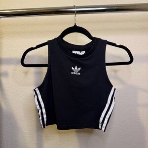 Adidas Black Sleeveless Top with White Accents